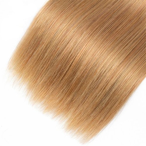 Color #27 Bundle Honey Blonde Straight Human Hair Bundles Color #27 Straight Bundles Honey Blonde Bundle Human Hair Weave 14 14 14 Inch Double Weft