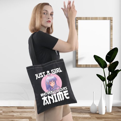 LEVLO Anime Fans Make up Bag - Just A Girl Who Really Loves Anime Cosmetic Bag (Loves Anime BT)