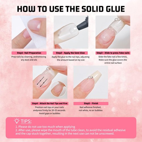 MAGIC ARMOR 15g Semi Solid Nail Glue Gel with 5ml Remover Glue Pen, Super Glue for Press On Nails, No UV Light Needed Long Lasting, Click Removal Pen Design 3-in-1 Remover