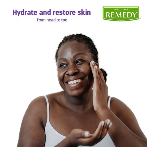 Medline Remedy Essentials Moisturizing Body Lotion (8 oz Bottle), 12 Count, Fresh Scent, Hydrating, Non-Greasy, For Dry Skin, Hypoallergenic, Men, Women, Elderly
