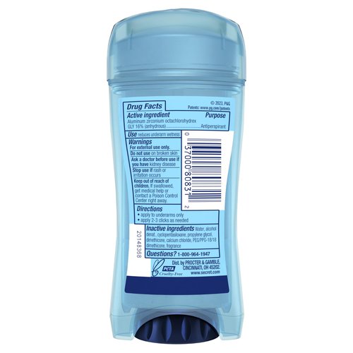 Secret Outlast Antiperspirant Deodorant for Women, Sweat & Odor Protection, PH Balancing Minerals, Clear Gel, Unscented, 2.6 oz (Pack of 6)