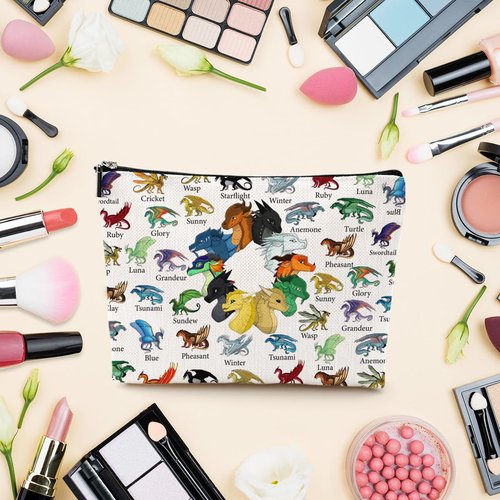 LONGXIN Wings Dragon Darkstalker Cosmetic Make up Bag Wing Dragons Inspired Gift Dragon Tribes Gifts Wings Bookish Merch Makeup Zipper Pouch Bag