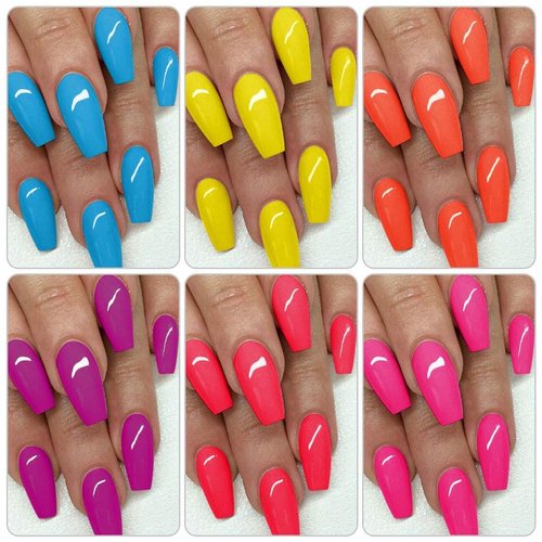 AIMEILI Gel Nail Polish Summer Color Gel Polish, Builder Base and No Wipe Top Set