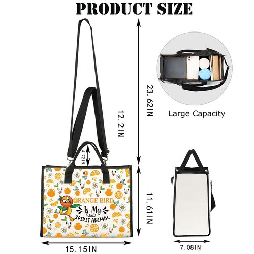 JNIAP Sunshine Bird Cosmetic Makeup Bag Bird Lover Gifts Sunshine Bird Zipper Pouch Sunshine Bird Merchandise (Orang tote)