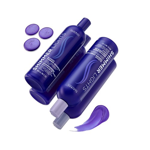 CLAIROL PROFESSIONAL Shimmer Lights Purple Shampoo, 31.5 fl. Oz Neutralizes Brass & Yellow Tones For Blonde, Silver, Gray & Highlighted Hair Packaging May Vary