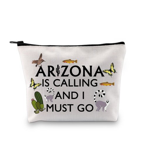 XYANFA State Lover Makeup Bag Desert Vacation Souvenir Gift Arizz ona Is Calling And I Must Go Cosmetic Bag