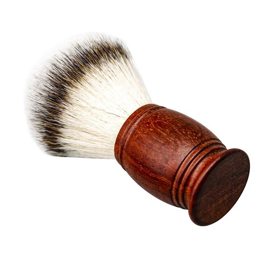 ZENGRASOIR Shaving Brush Set Synthetic Hair Shaving Brush with Solid Wood Handle and Wooden Shaving Soap Bowl for Men Easy to Lather Fits Wet Shaving 30mm Knots