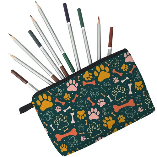 Livel lhood Women Travel Bag Dog Paw Pattern Printed Cosmetic Bag Makeup Bag Small Pouch Gift for Women hz7189