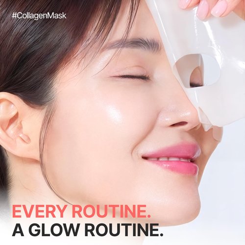 every routine Glossy Collagen Fill Up Mask, Hydrating Hydrogel Face Mask, Firming, Elasticity, Radiance, Anti-Aging Skincare, Korean Beauty, Self Care Gift for Women | 1.48oz (42g) x 4ea