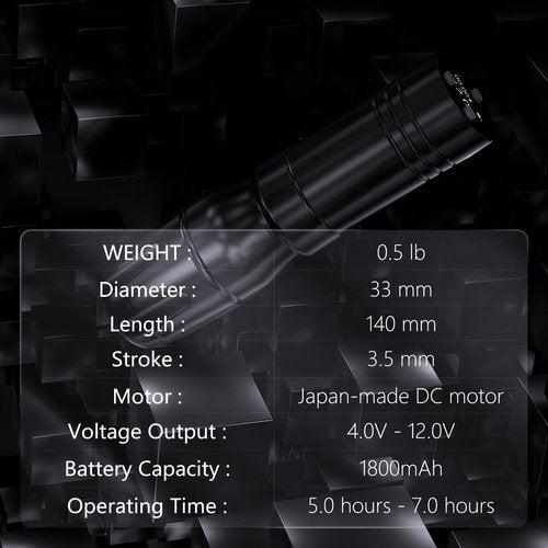 MICEYA V73 Wireless Tattoo Pen Cartridge Machine, Rotary Tattoo Gun with 1,800mAh Battery, Powerful Coreless Motor, and 3.5mm Stroke for Beginner and Professional Tattoo Artists