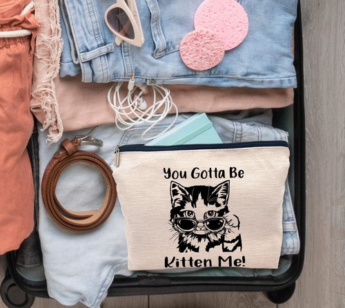 IWXYI Cat Makeup Bags for Women, Funny Kitty Makeup Bag