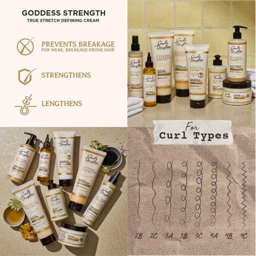 Carol's Daughter Goddess Strength Hair Care Gift Set - Sulfate Free Shampoo and Conditioner with Scalp & Hair Treatment Oil – 3 Products