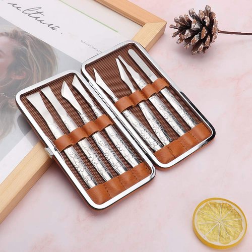 Footstep Horny Tool, Remove 8 Pcs of Stainless Steel Foot File Horny Remover Foot Calluse Shaver Pedicure Tool Set, Foot Skin Planer Foot Stone Foot Board