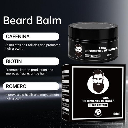 New Apolo Para Barba, Apolo Ultra Potente Estimulante De Barba, Balsamo Para Crecimiento De Barba Para Hombre,Beard Balm for Men's Beard Growth, Moisturizes & Strengthens 100 ml / 3.5 oz (2PC)