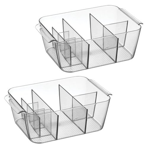 iDesign Makeup Organizer for Countertop - Storage for Cosmetics and Toiletries, Set of 2, Clear, Made in USA
