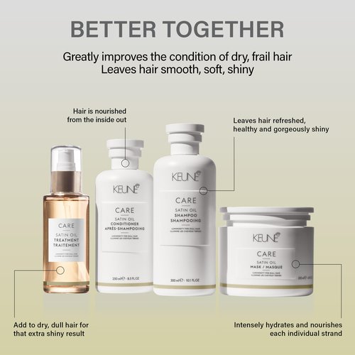 Keune Care Satin Oil Treatment, Lightweight Moisturizing Oil for All Hair Types, 3.2 Fl Oz