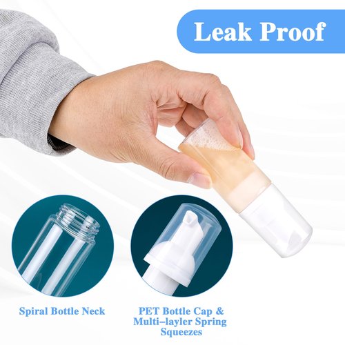 2 Pack Foam Pump Bottle Travel Small Size Mousse Foam Soap Dispenser Mini Empty Clear Plastic Foaming Soap Dispenser Refillable Pump Containers for Face Wash Lash Shampoo Skin Care 50 ml/1.7 oz