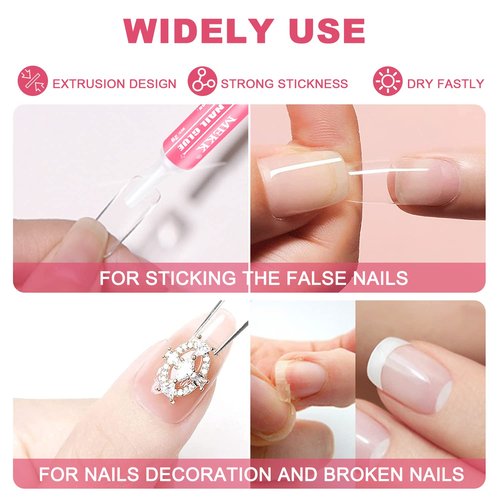 Nail Glue with Cordless Rechargeable Mini UV LED Nail Lamp,Super Strong Nail Glue for Acrylic Nails Long Lasting,24W Small UV Light for Nails Professional Flash Cure Nail Lamp for Nail