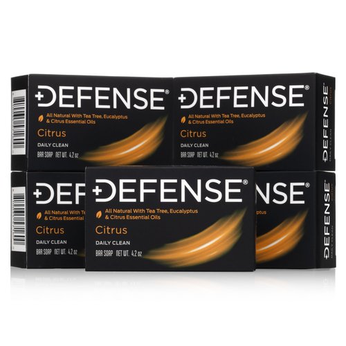 Defense Soap 5pk All Natural Citrus Bar Soap | Made by Wrestlers with Tea Tree Oil & Eucalyptus Oil to Promote Healthy Skin