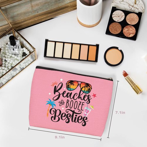 4Pcs Girls Trip Gifts Makeup Bag Favors Friendship Gifts for Women Friends Bestie Gifts Girls Weekend Gift Beach Accessories Cosmetic Bags Summer Bag Beach Travel Essentials for Vacation