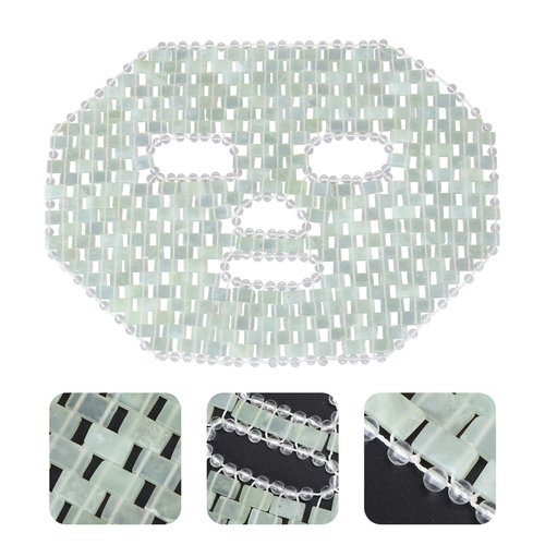 FRCOLOR Jade Facial Mask Natural Jade Stone Anti-Aging Facial Sleeping Eye Mask Beauty Skincare Massage Tool for Dark Circles & Puffiness, Facial Massage Tool