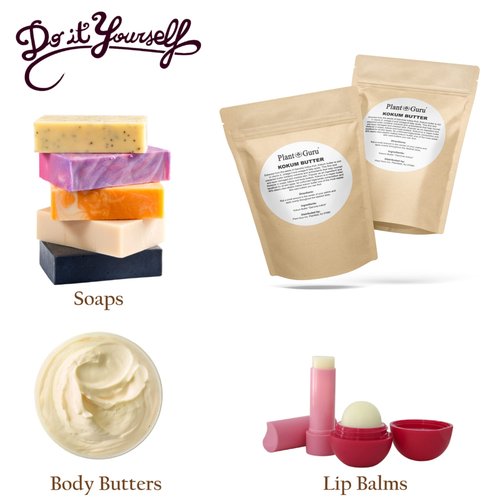 Plant Guru Raw Kokum Butter 2 lbs. Bar 100% Pure Natural - Great for Skin, Body and Hair Moisturizer, DIY Creams, Balms, Lotions and Soap Making.