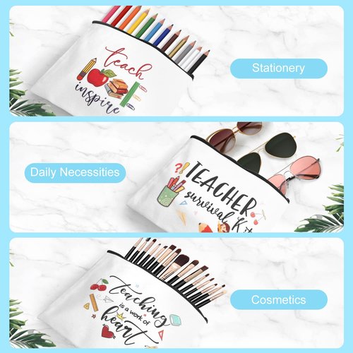 UAREHIBY 12 PCS Teacher Appreciation Gifts in Bulk,20 OZ Wine Tumbler Thank You Gifts for Women Men,Teacher Appreciation Week Gift with Keychain,Best End of Year Gift with Cosmetic Bag