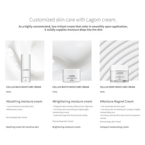 LAGOM Cellus Deep Moisture Cream Natural Moisturizer with Ceramide and D-Panthenol (B5) Smooth, Hydrating, Nourishing Protecting Cream 2.02 Fl Oz