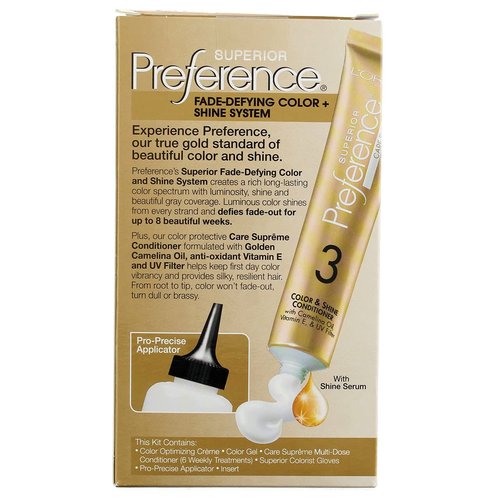 L’Oreal ParisSuperior Preference Rich Luminous Conditioning Colorant, Level 3 Permanent, Light Golden Blonde/Warmer 9G (Pack of 3)
