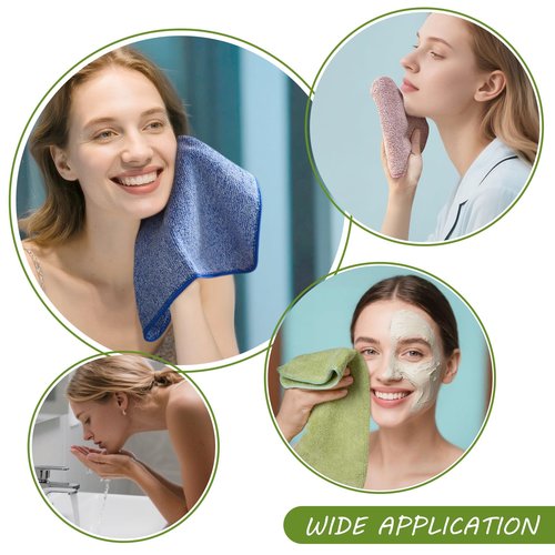 SINLAND Microfiber Face Towels Ultra Soft Facial Washcloths Face Cloth for Bath 12Inch x 12Inch 6 Pack