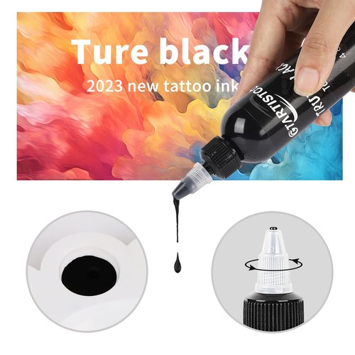 Black Tattoo Ink Professional 4oz (120ml) Vegan-Friendly Pigment Tattoo Ink Supplies