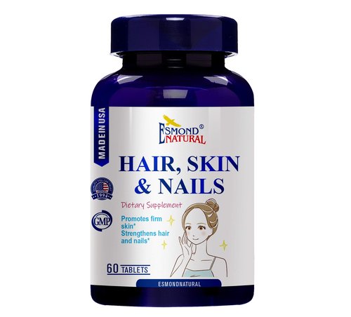 Esmond Natural: Hair, Skin & Nails (Promotes Firm Skin, Strengthens Hair and Nails), GMP, Natural Product Assn Certified, Made in USA - 60 Tablets