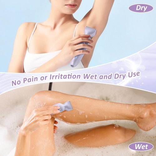 Electric Razors for Women Face Full Body, 2-in-1 Bikini Trimmer and Shavers for Womens Legs Arms Underarm Pubic Hair, Comfort Smooth Lady Body Trimmers IPX7 Waterproof Wet and Dry, USB-C Rechargeable