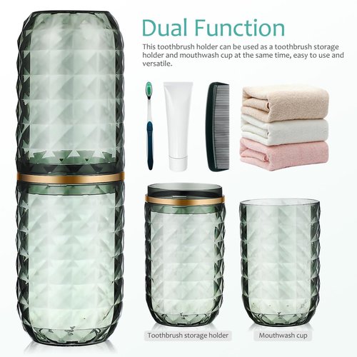 Didiseaon Travel Toothbrush Case Portable Tooth Brush Cup Toothbrush Holder with Cover for Traveling/Camping/School/Home or Daily Uses
