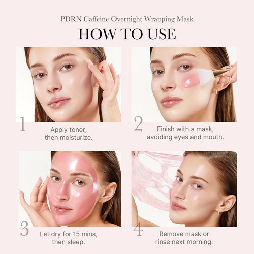 medicube Pink Glow Wrapping Mask Duo: Collagen Overnight Wrapping Peel Off Facial Mask Pack and PDRN Caffeine Overnight Wrapping Peel Off Facial Mask and brush | Holiday Stocking Stuffers