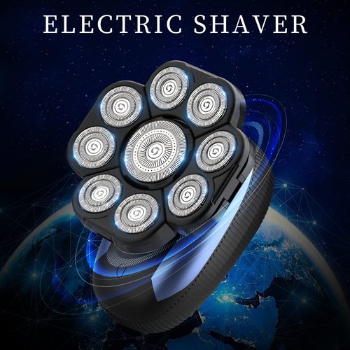 Roziahome Head Shavers for Bald Men 9D Electric Rotary Shaver Multifunctional Mens Bald Head Shaver Cordless Electric Razor for Men Wet & Dry Beard Clippers Rechargeable Shavers for Balding Man