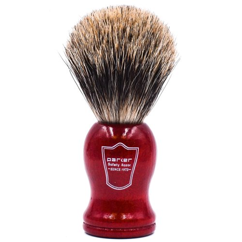 Parker Premium Handmade “Long‑Loft” 3‑Band Pure Badger Shaving Brush with Rosewood Handle & Stand – Dense 22 mm Knot for Luxurious Lathering