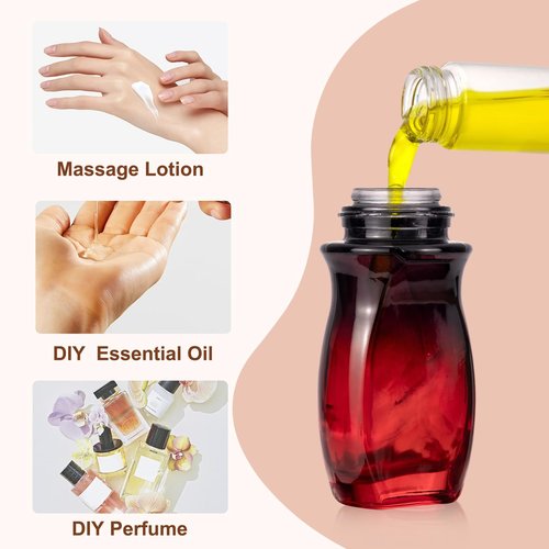 JIUWU 3-Pack 50ML Glass Deodorant Roller Bottles, Empty Refillable Roll On Bottles with Roller Ball Applicator for Essential Oils, Reusable Roller Containers for DIY, Care, Young Living