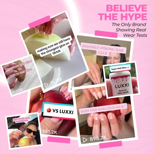 LUXXI Super Strong Brush On Nail Glue for Press On Nails | Best Extra Strength Nail Glue for Long Lasting Extended Wear for Press-Ons, Nail Tips & Acrylic Nails