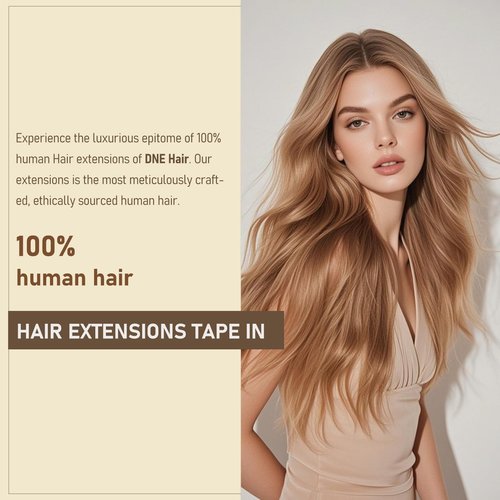 DNE Tape in Hair Extensions Real Human Hair 14 inches 20Pcs/40g/Pack Seamless #6 Light Brown Dark Color Straight Invisible Double Sided Tape in Hair Extensions for Women/Girls Can Bleached and Curl