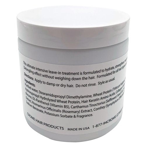 Crome Hair Food - Keratin Leave-In Conditioner - 16 Oz - Hair Treatment