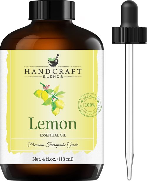 Handcraft Blends Grapeseed Oil with Peppermint Essential Oil and Lemon Essential Oil Set – 100% Pure and Natural Oils – Carrier Oil for Essential Oils Mixing, Aromatherapy Oils and Massage