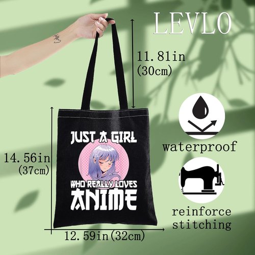 LEVLO Anime Fans Make up Bag - Just A Girl Who Really Loves Anime Cosmetic Bag (Loves Anime BT)