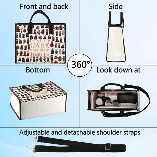 LEVLO Jon Snow Cosmetic Bag Daenerys Targaryen Fans Gift The Nnight Is Dark And Full Terrors Ned Zipper Pouch Bag (Night is Dark LT)