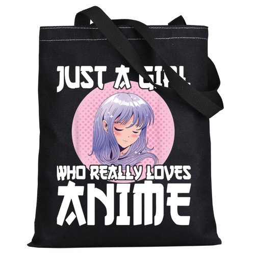 LEVLO Anime Fans Make up Bag - Just A Girl Who Really Loves Anime Cosmetic Bag (Loves Anime BT)
