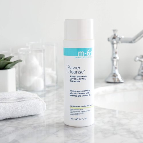 m-61 Power Cleanse | Pore-Purifying Glycolic Cleanser with Tea Tree And Vitamin B5. For Combination to Oily Skin. Dermatologist and Allergy Tested, 8.4 Fl Oz