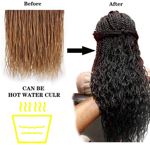 ZRQ 8 Packs 34 Inch Senegalese Twist Crochet Hair Red Small Crochet Twist Braids Burgundy Micro Synthetic Crotchet Braiding Hair For Black Women 40strands/pack(34"8packs,Tbug#)