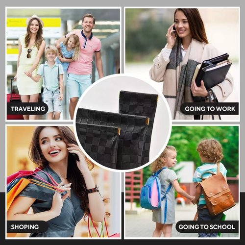 MZLUWM 3PCS Small Makeup Bag for Purse，Waterproof Leather Portable Mini Makeup Bag,Snap Closure Organizer Pouch for Coin Cards Jewelry Lipstick Cosmetic Accessories，Small Travel Kit Storage Pouch