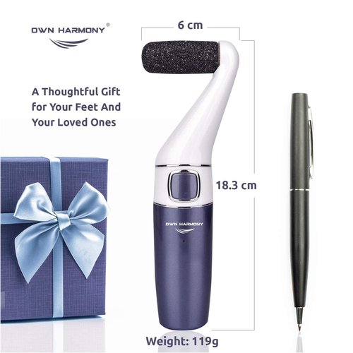 Own Harmony Electric Foot Callus Remover and 6 Rollers Bundle: Professional Foot Care Pedicure Tools, Rechargeable Dead Skin Feet Scrubber, Electronic Feet File Grinder - Best for Hard, Cracked Heels