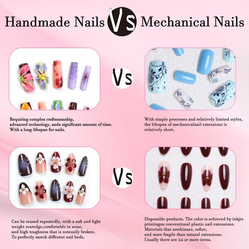 10 Pcs Luxury Medium Press on Nails Curved Stiletto Handmade Nails Press Ons Full Cover Glossy Dragon Claw Nude False Nails Reusable Acrylic Unique Eagle Claw Stick on Nail for Women（M）